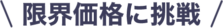 限界価格に挑戦