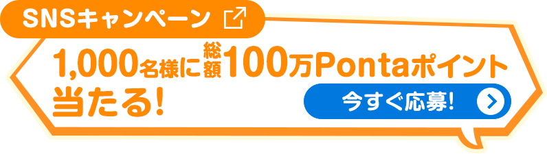 [SNSキャンペーン] 1,000人に総額100万Pontaポイント当たる！