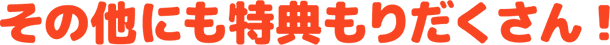 その他にも特典もりだくさん！