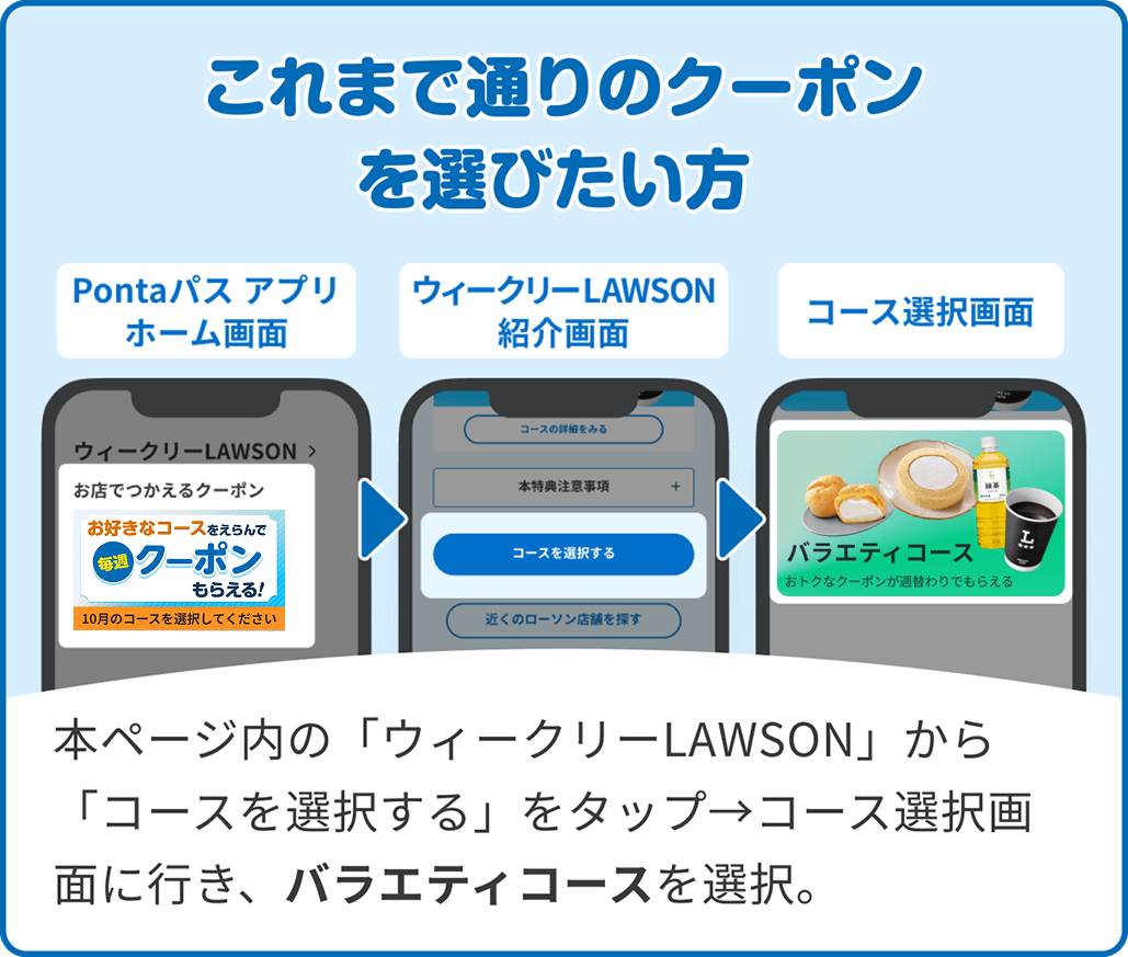 これまで通りのクーポンを選びたい方