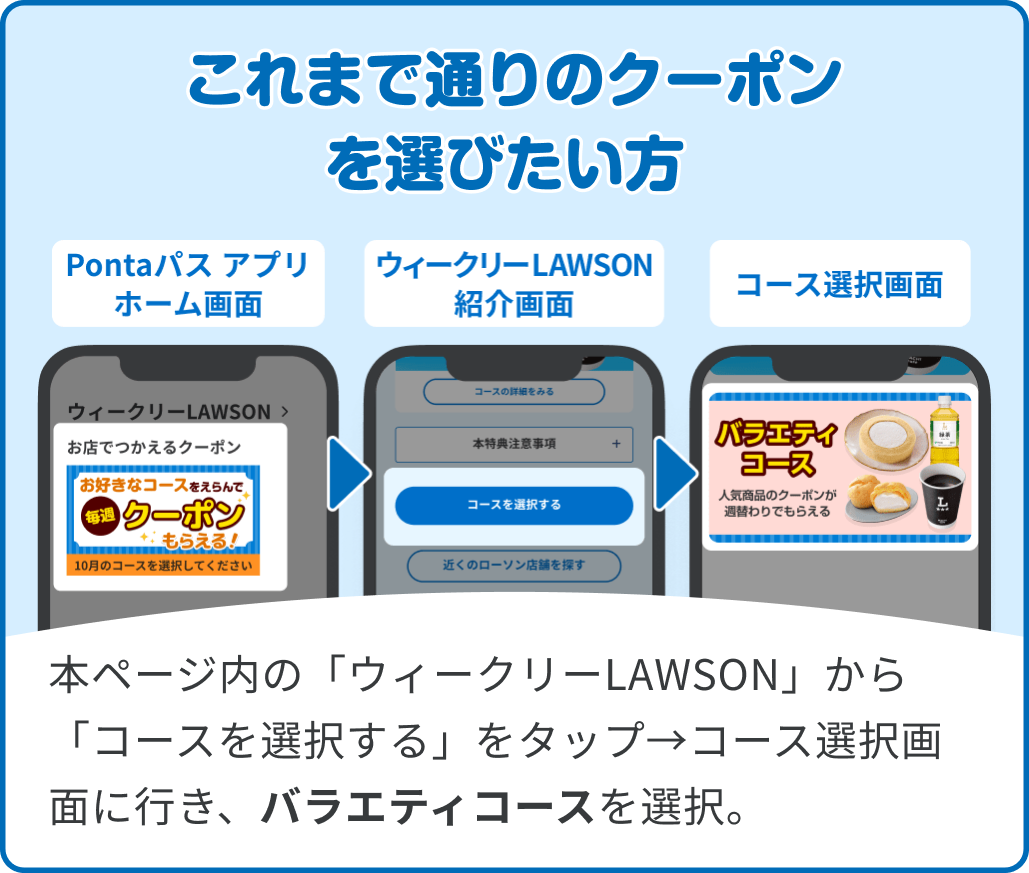 これまで通りのクーポンを選びたい方
