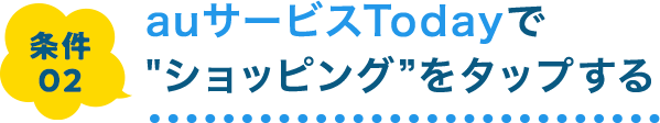 条件02 auサービスTodayでショッピングをタップする