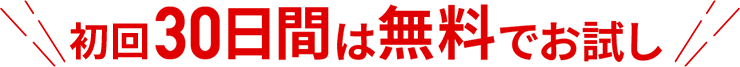 初回30日間は無料でお試し