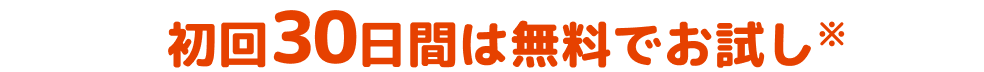 初回30日間は無料でお試し