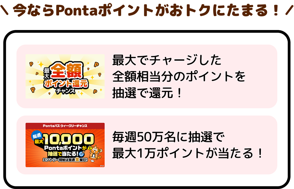 今ならPontaポイントがおトクにたまる！